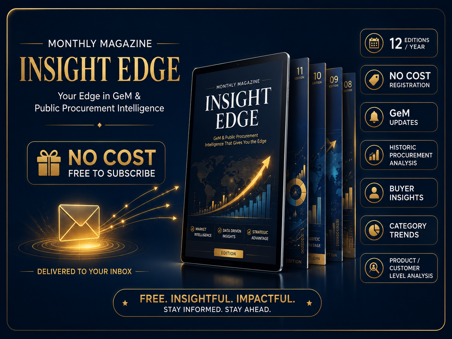 INSIGHT EDGE monthly magazine at no cost with GeM updates and public procurement intelligence