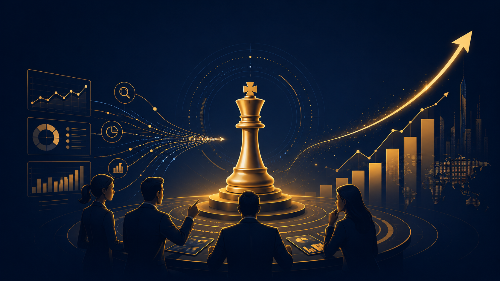 Data-backed strategic growth with team, insights, strategy and growth
